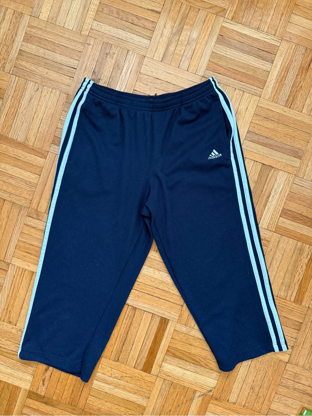 Vintage Y2K Adidas Three-Stripe Capri Wide Leg Track Pants